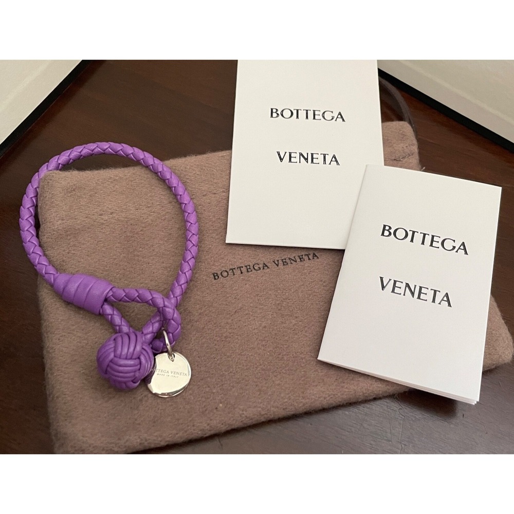 New Bottega Veneta‎ Intrecciato Bracelet  Leather  Purple Size M